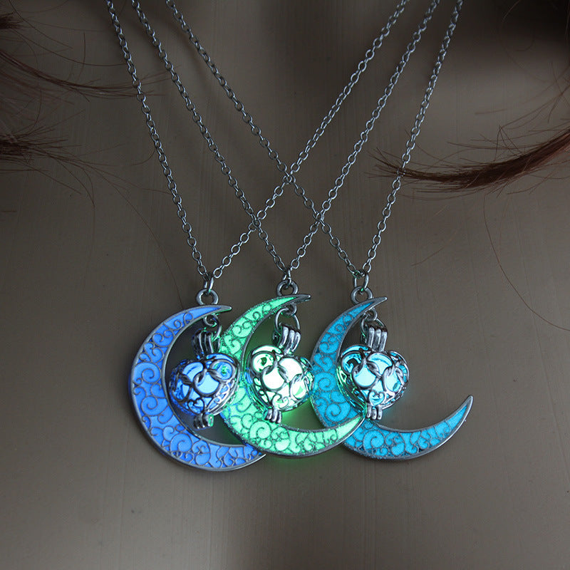 Fashion Trendy Men's Domineering Luminous Flame Dragon Necklace