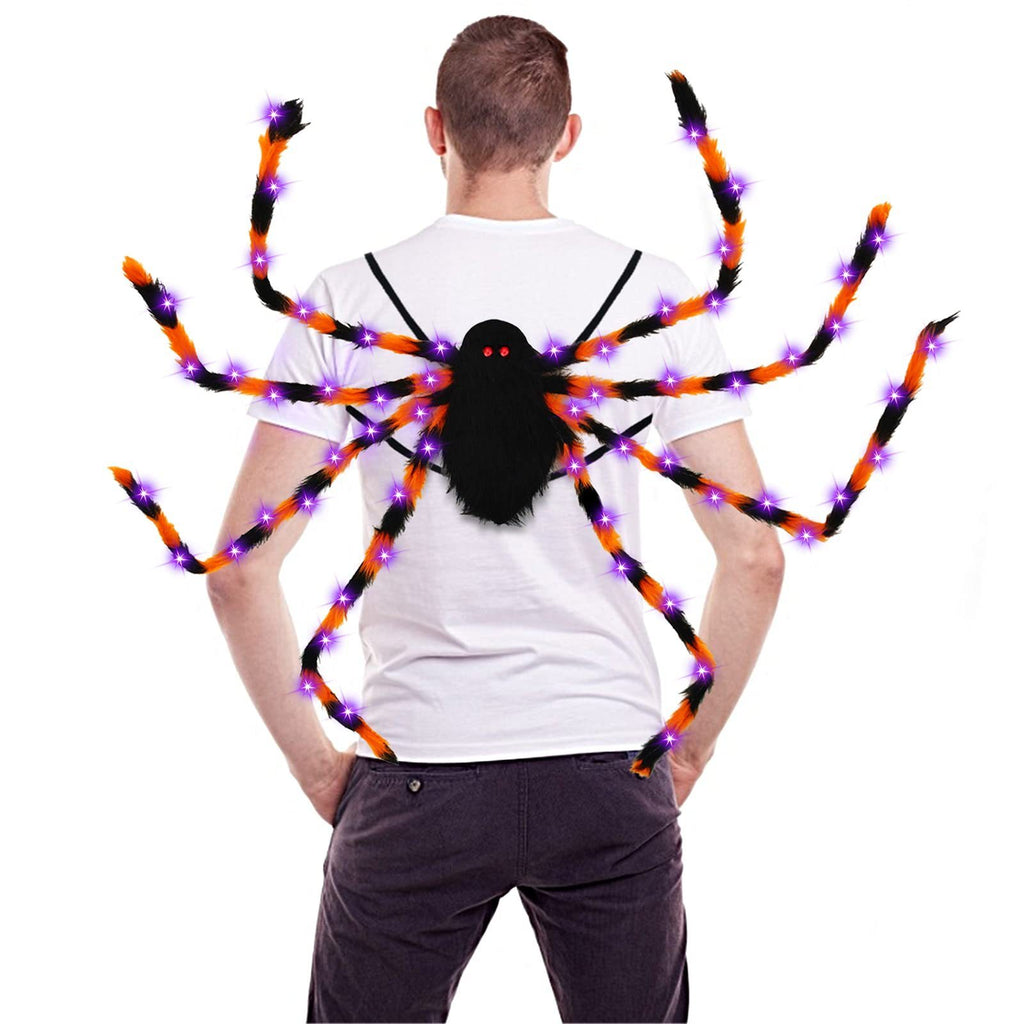 Halloween Spider Backpack Nine LED Modes Plush Sugar Bag